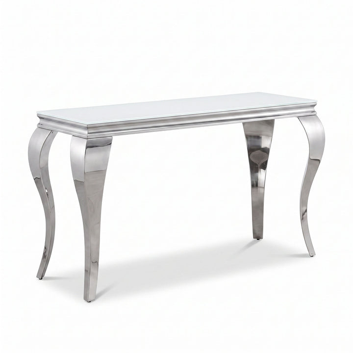 Wetzikon Sofa Table, Silver/White