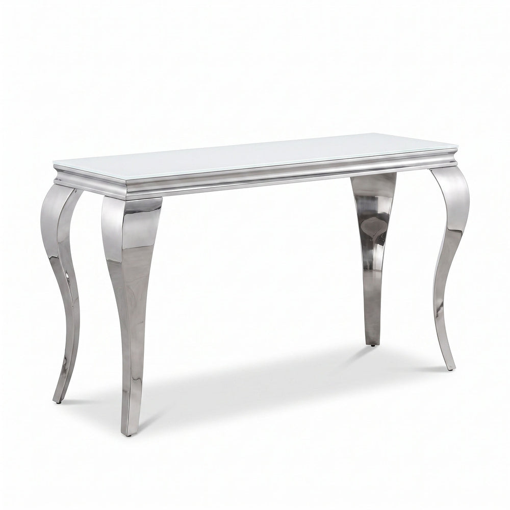 Wetzikon Sofa Table, Silver/White