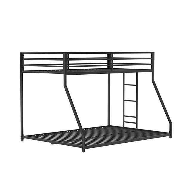 Rothwell Twin/Full Metal Bunk Bed, Matte Black