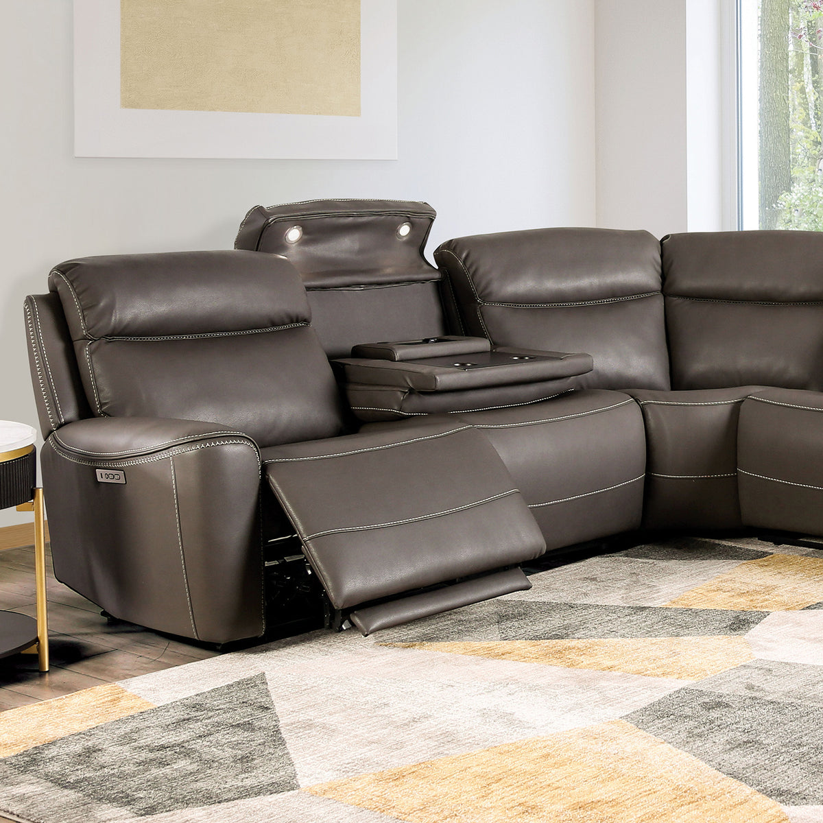Edmondus Power Sectional, Dark Gray