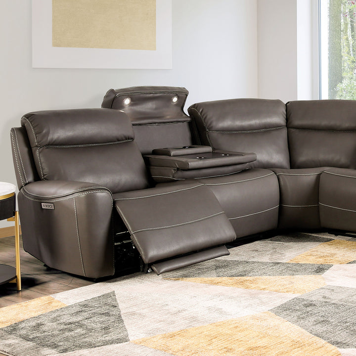 Edmondus Power Sectional, Dark Gray