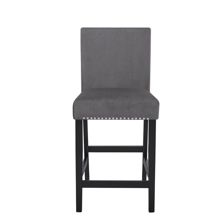 Celeste 5pc 42" Marble Finish Counter Table &amp; 4 Chairs-Gray