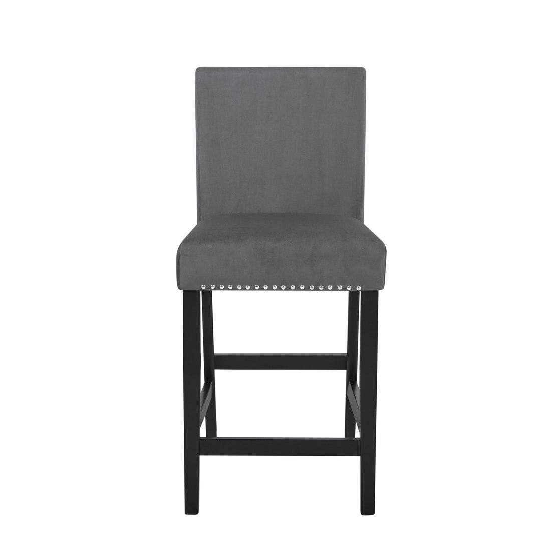 Celeste 5pc 42" Marble Finish Counter Table & 4 Chairs-Gray
