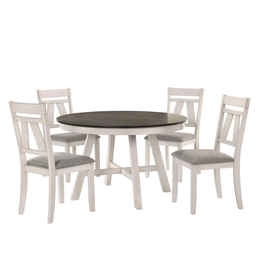 Maisie Round Table-White/brown