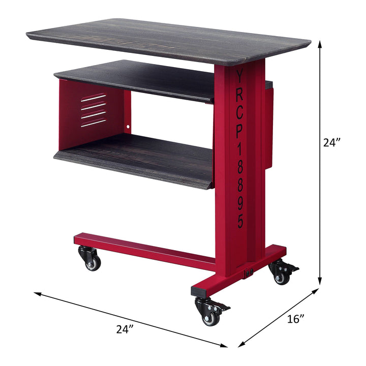 Cargo Accent Table W/Wall Shelf – line drawing
