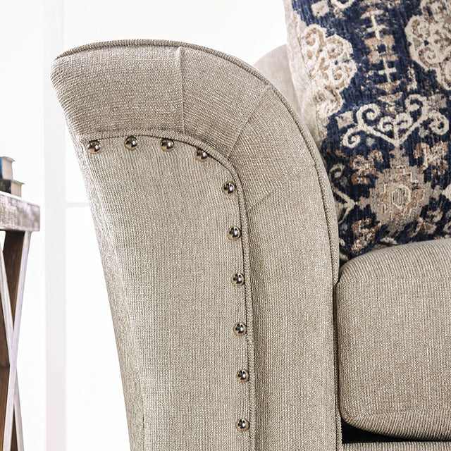 Belsize Loveseat, Beige/Navy - view 8