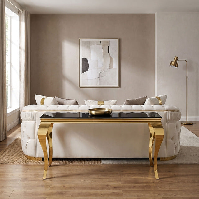 Wetzikon Sofa Table, Black/Gold - view 5