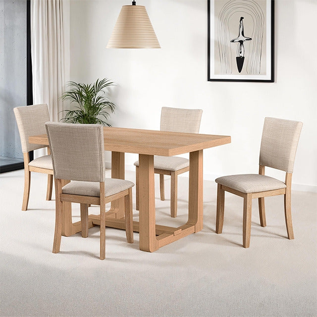 Sauro 5 Pc Dining Table Set, Natural