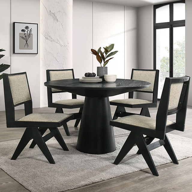 Tottenham 5 Pc Dining Table Set, Black