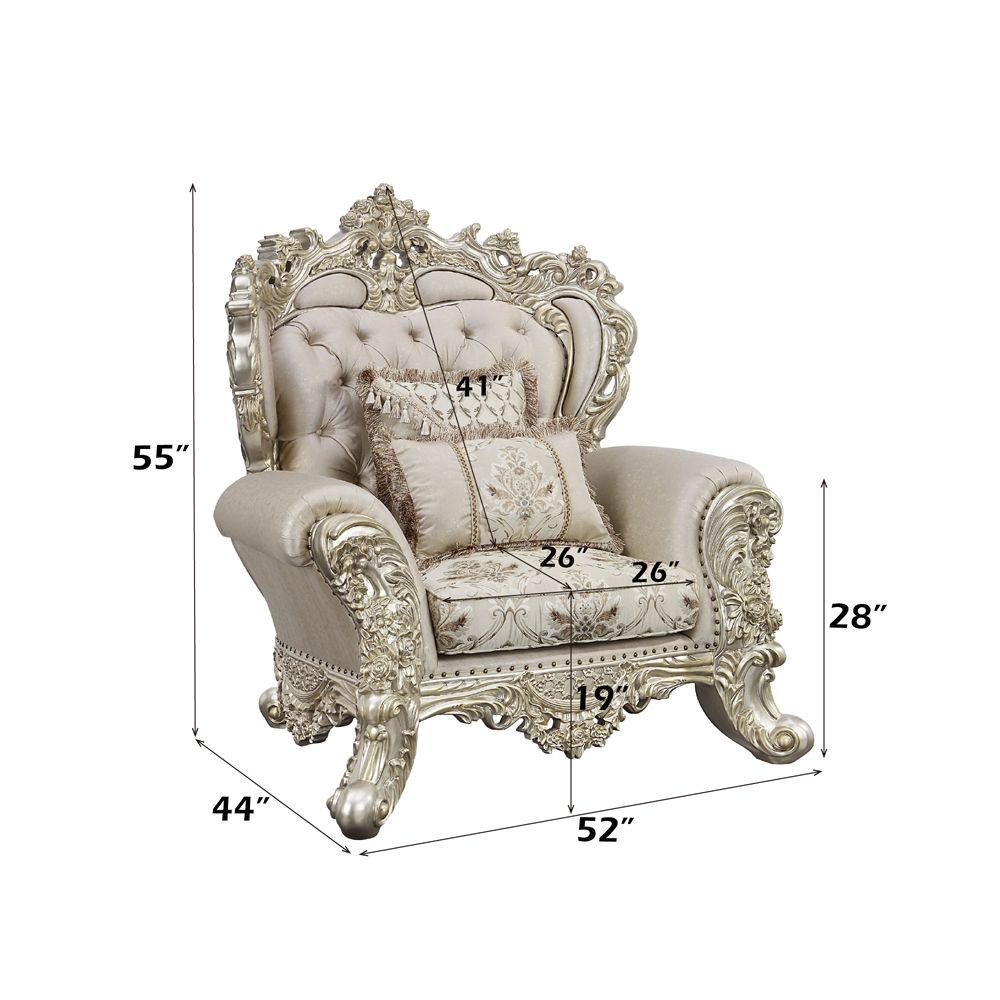 Danae Chair W/2 Pillows – dimensions diagram