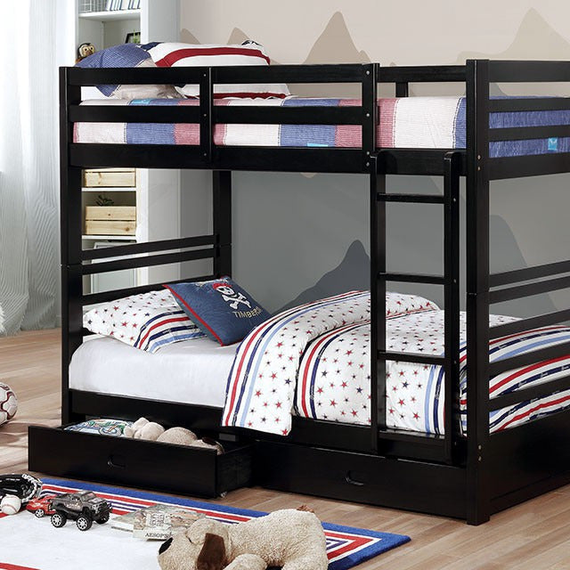 California Twin/Twin Bunk Bed, Black