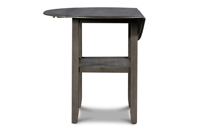 Gia 3 Pc 42" Counter Drop Leaf Table &amp; 2 Chairs-Gray