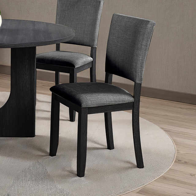 Oberto Upholstered Side Chair, Dark Gray