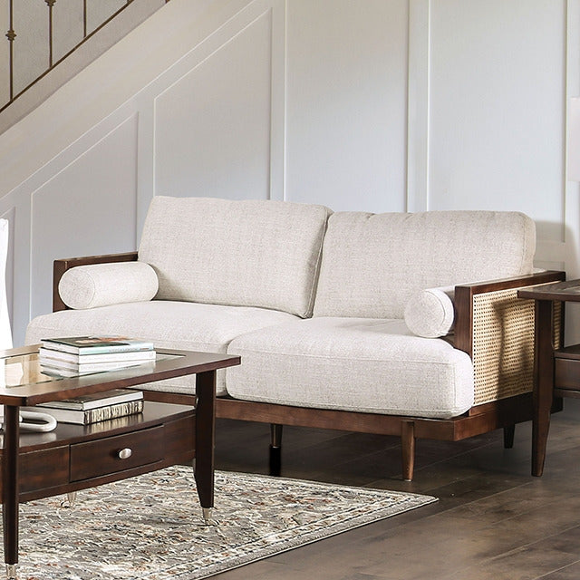 Alesund Loveseat, Walnut/Beige