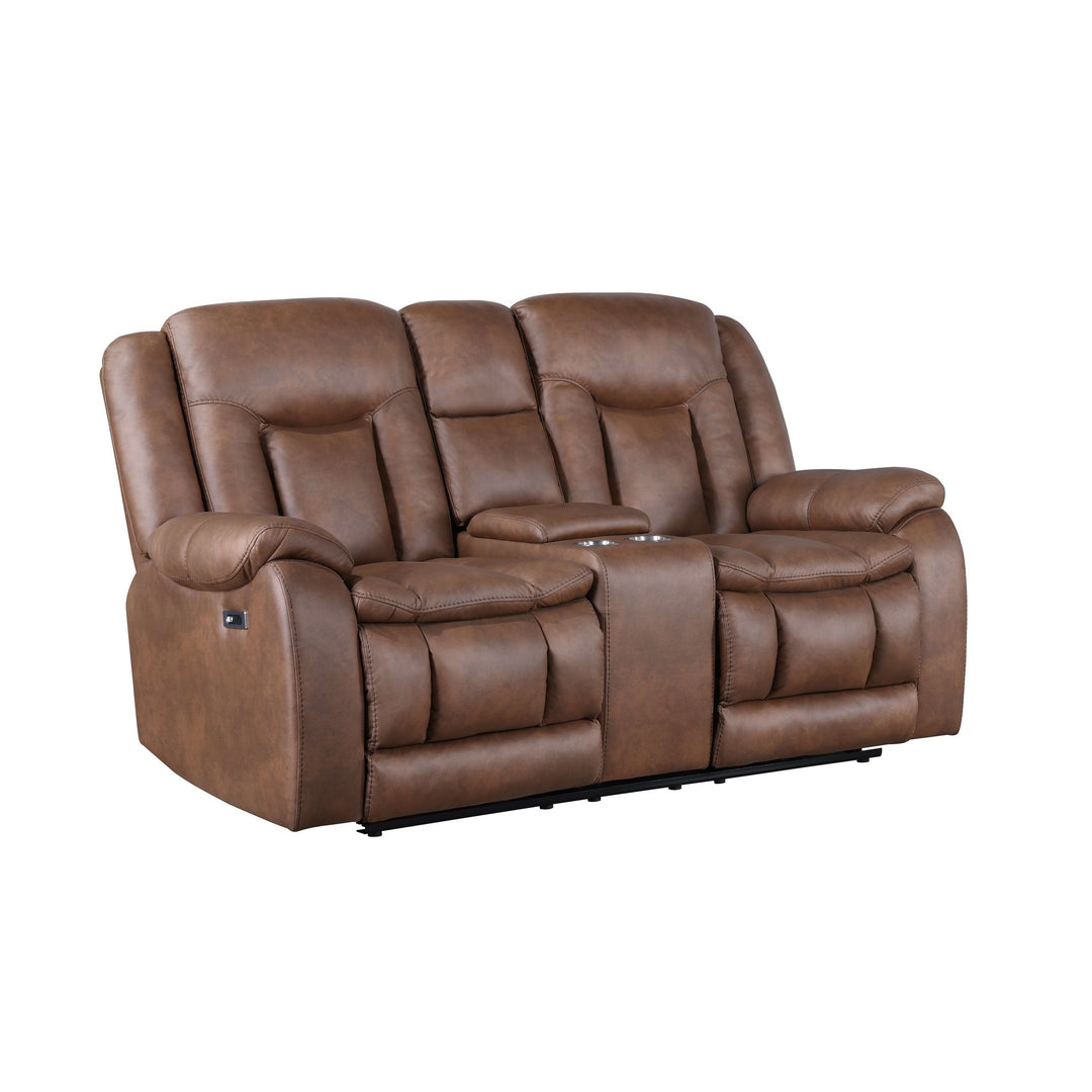 Morello  Console Loveseat W/pwr Fr-Brown
