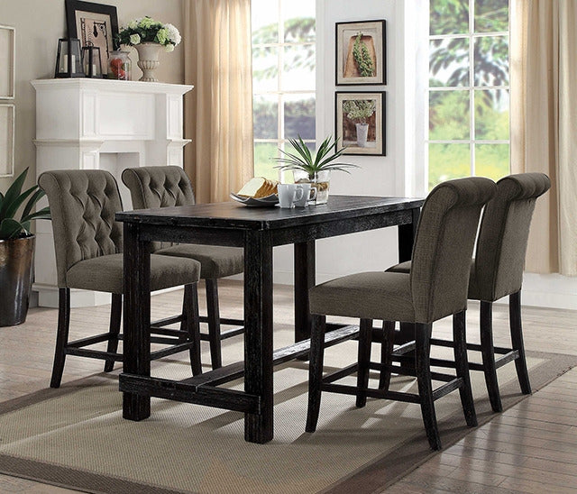 Sania 5 Pc Counter Ht Table Set, Antique Black - view 3