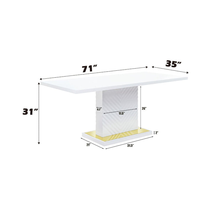 Gaines Dining Table W/Pedestal Base – dimensions diagram