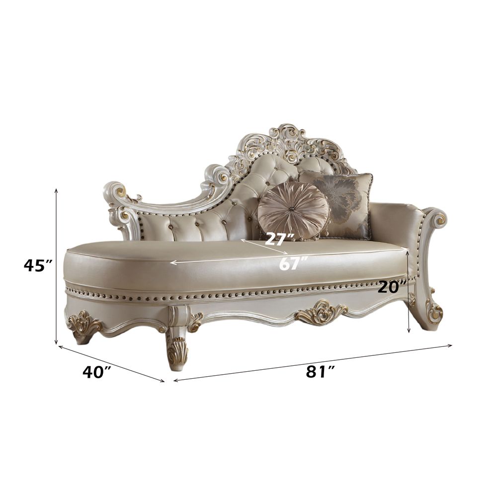 Vendome Chaise W/2 Pillows – dimensions diagram