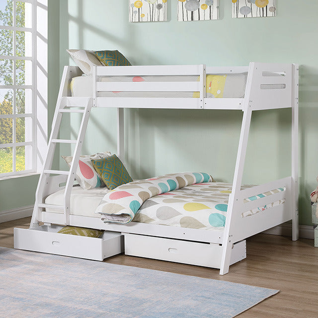 Emilee Twin/Full Bunk Bed, White
