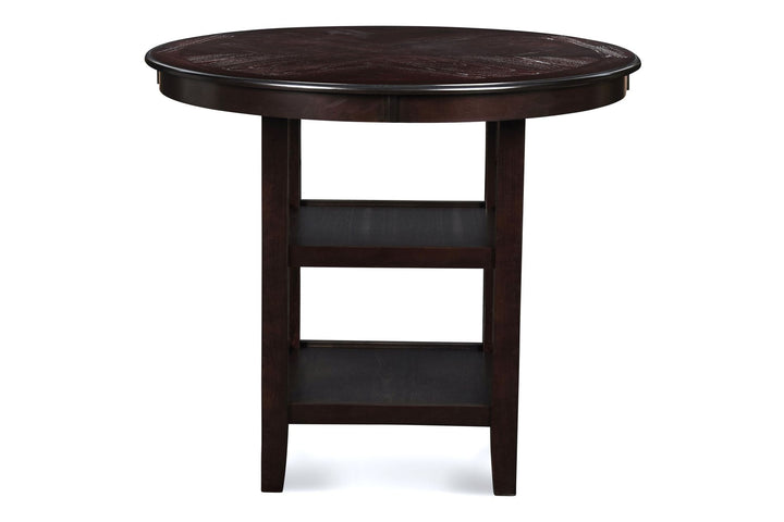 Gia 5 Pc 42" Round Counter Dining Table &amp; 4 Chairs-Ebony
