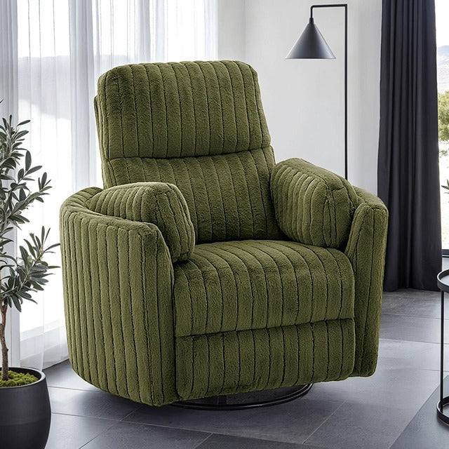 Belper Power Glider Recliner W/ Swivel, Olive Green