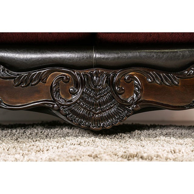 Quirino Sofa, Burgundy/Dark Brown - view 6