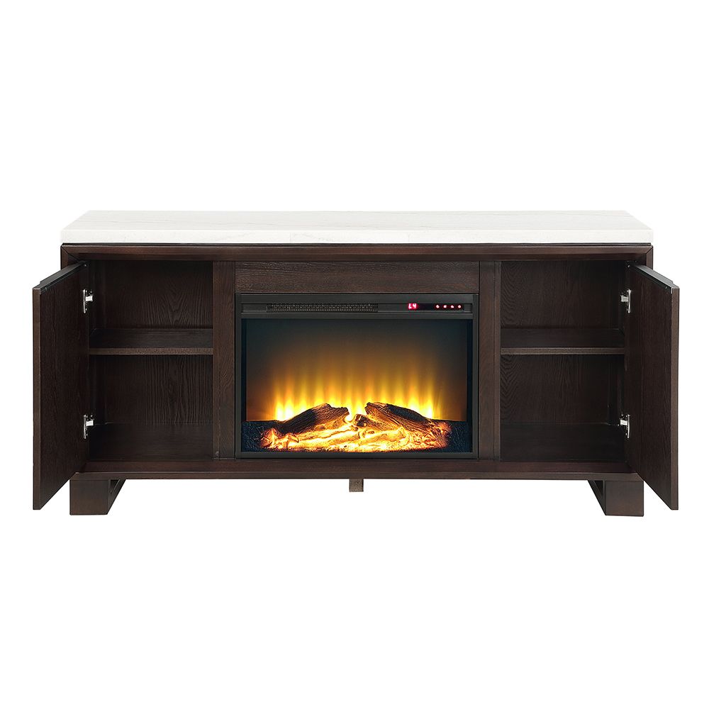 Edwyn Server w/Natural Marble Top & Fireplace – view 5