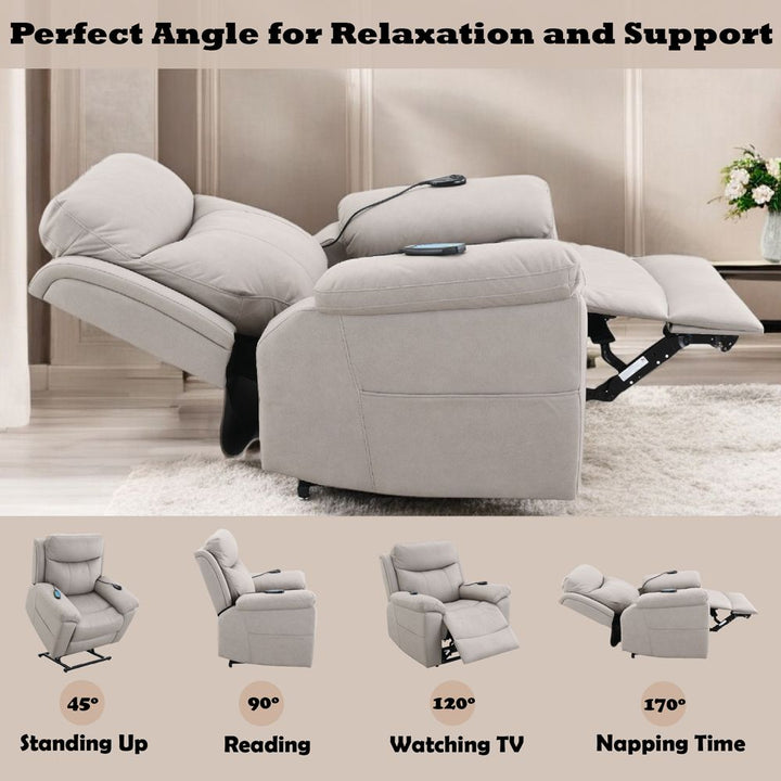 Chriki Power Recliner w/Lift &amp; Heating &amp; Massage – features callout