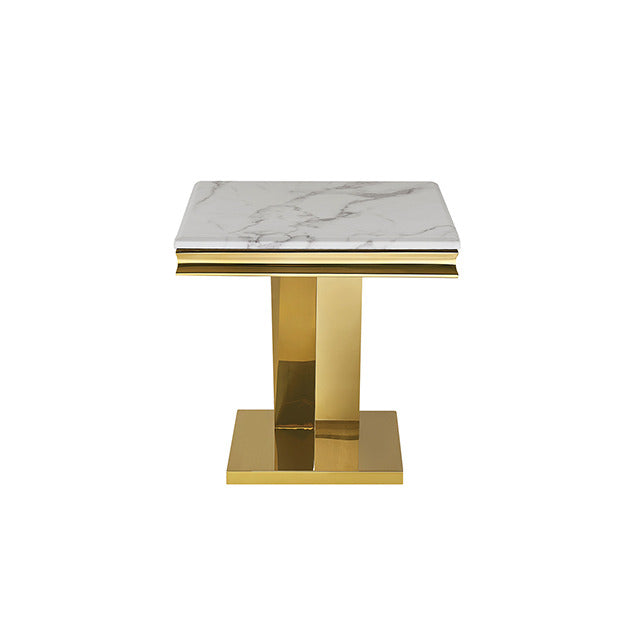 Villarsglane End Table, Gold/White - view 3