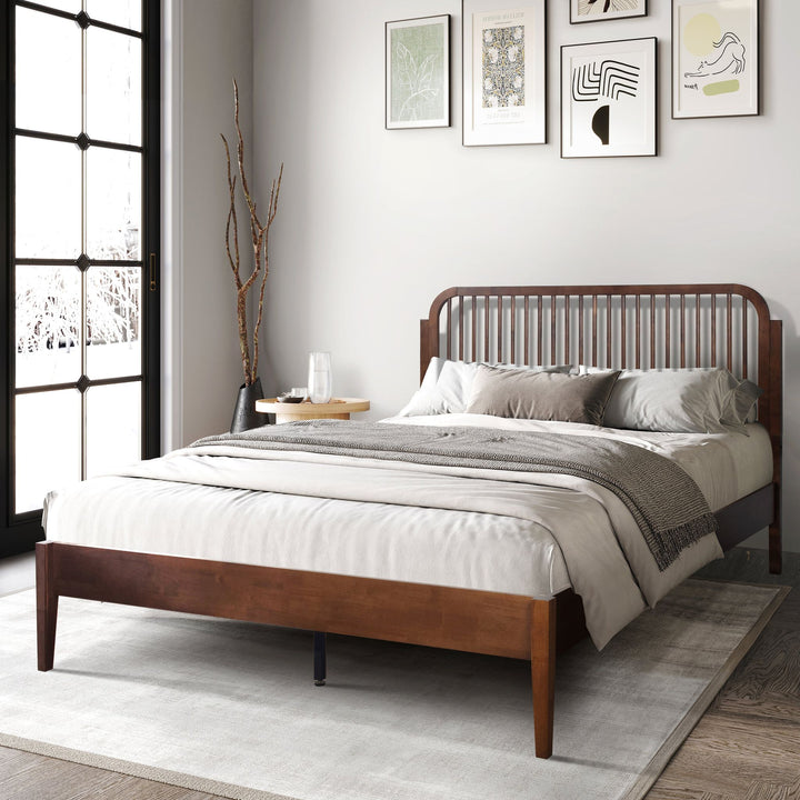 Soma 5/0 Queen Solid Wood Spindle Headboard-Walnut