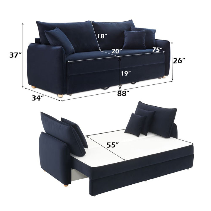 Irina Sofa w/Sleeper – dimensions diagram