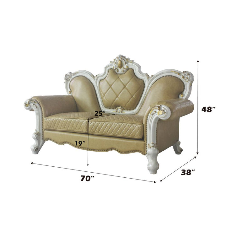 Picardy Loveseat W/3 Pillows – dimensions diagram