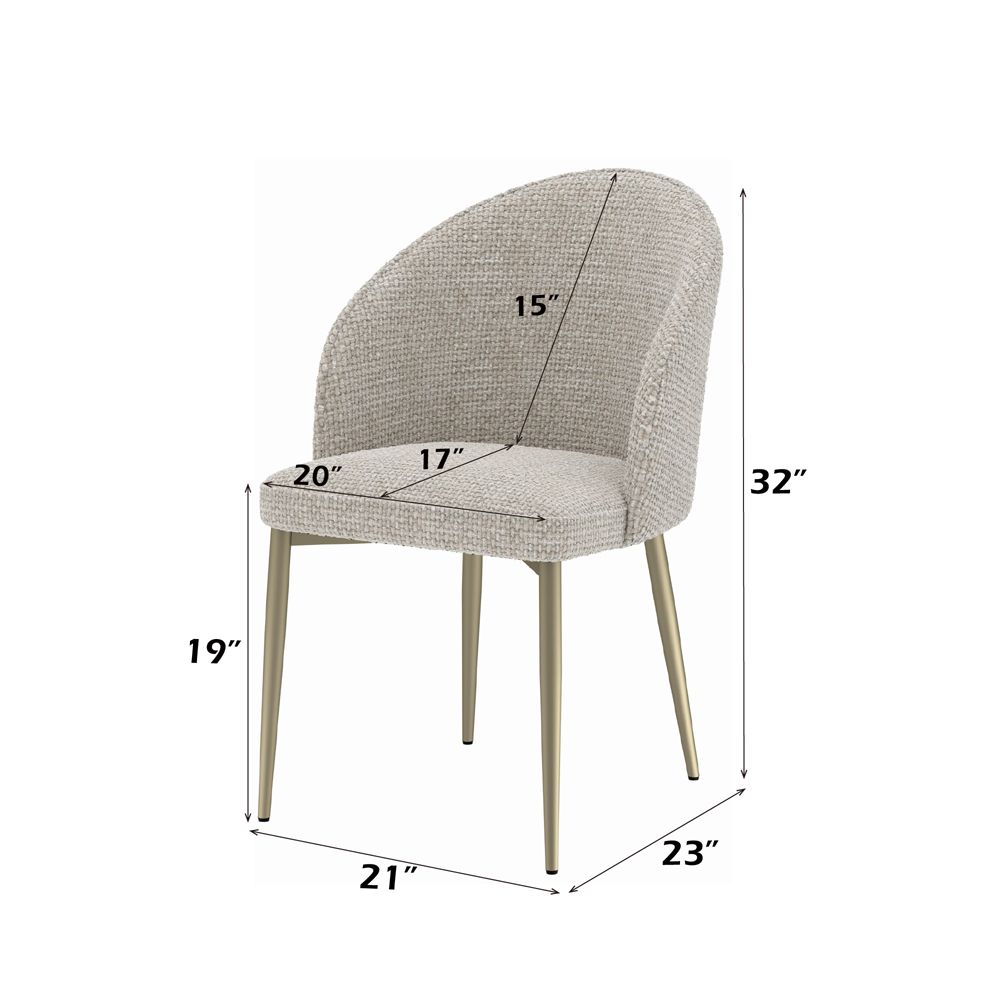 Cora Side Chair (Set-2) – dimensions diagram