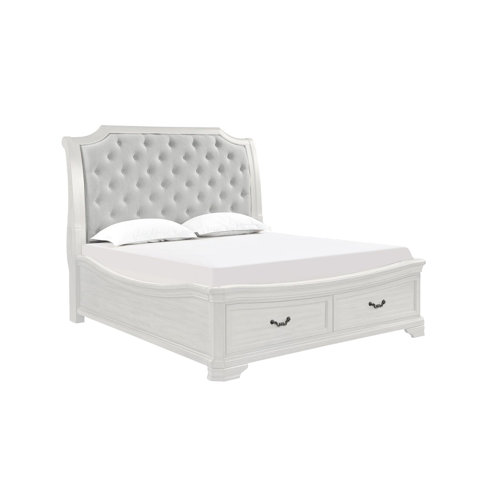 Lyndhurst 6''6" K Stg Footboard & Slats- Vintage White