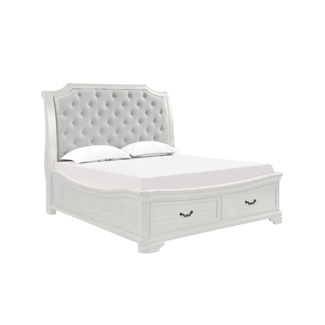 Lyndhurst 6''6" K Stg Footboard & Slats- Vintage White