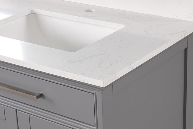 Almeria Vanity Set W/ Mirror, White/Gray - view 6