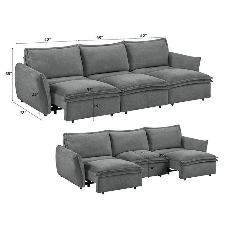Eaden Power Sofa w/Sleeper – dimensions diagram