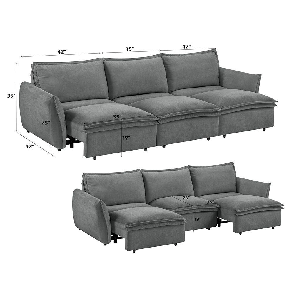 Eaden Power Sofa w/Sleeper – dimensions diagram