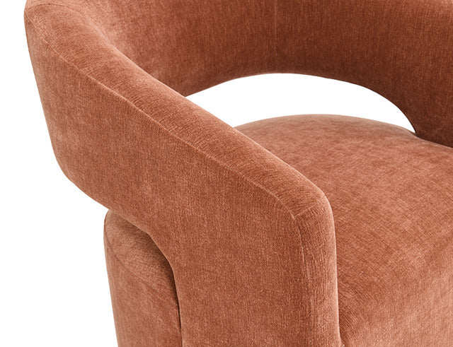 Tresa Arm Chair with Casters, Rustic Orange - view 4
