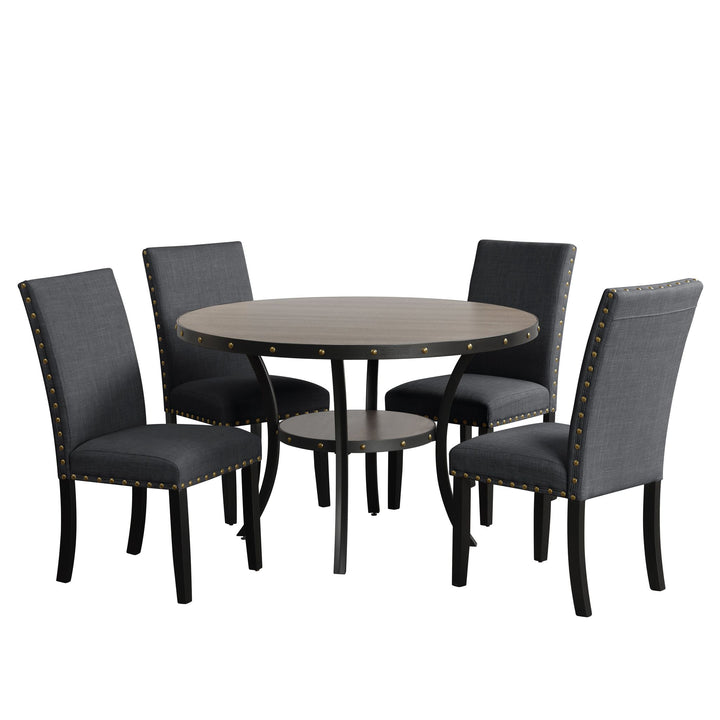 Crispin 48" Round Dining Table-Gray