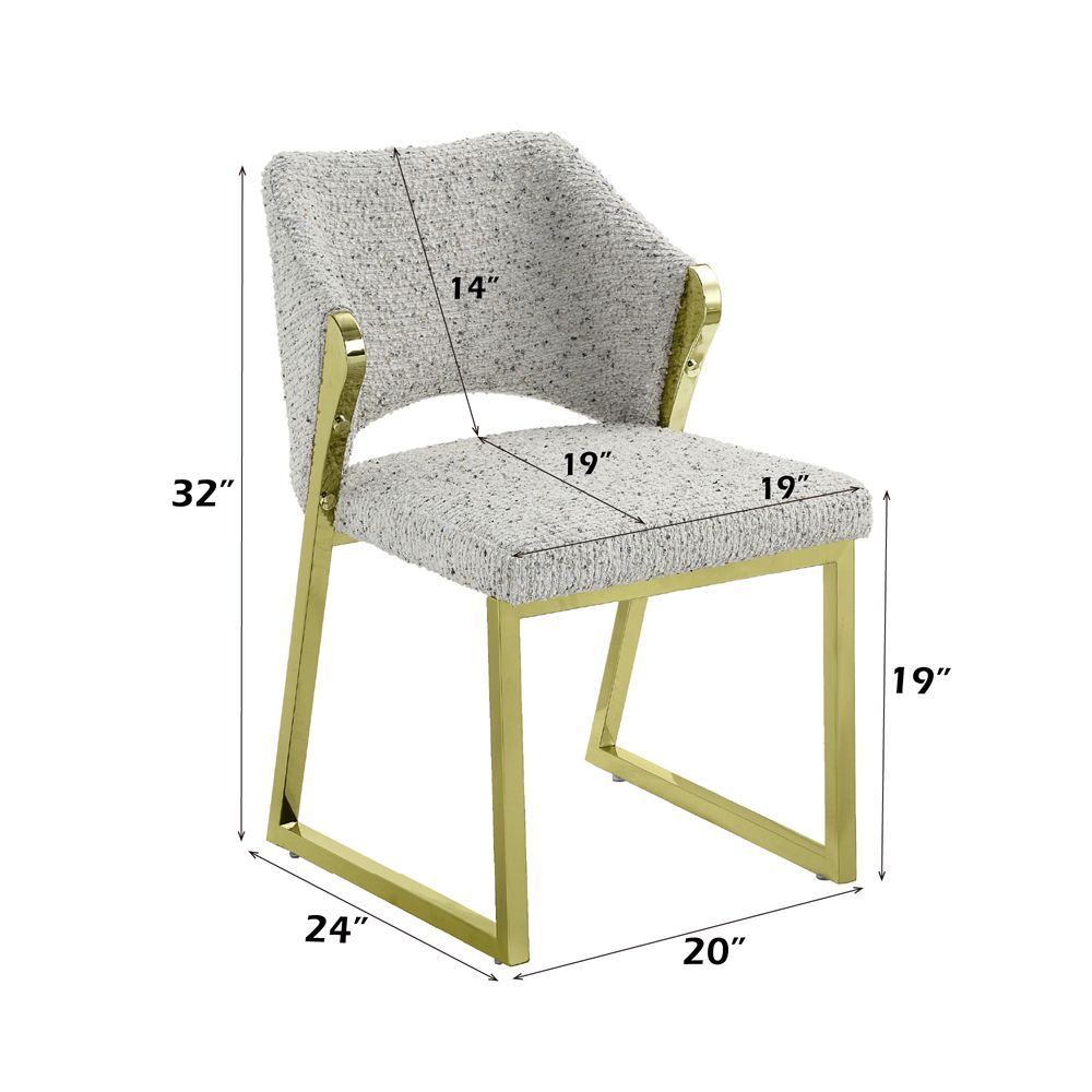 Galdesa Side Chair (SET-2) – dimensions diagram