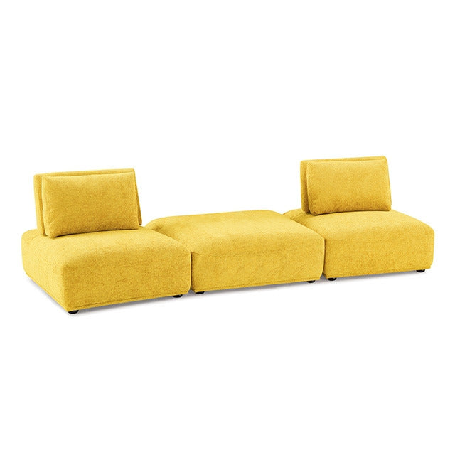 Stavanger 2-Seater W/ Square Ot, Yellow