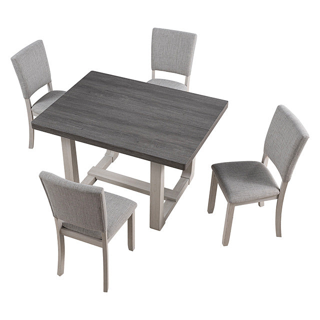 Sauro 5 Pc Dining Table Set, Gray