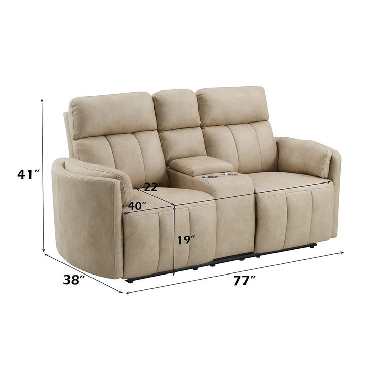 Elison Motion Loveseat w/Console – dimensions diagram