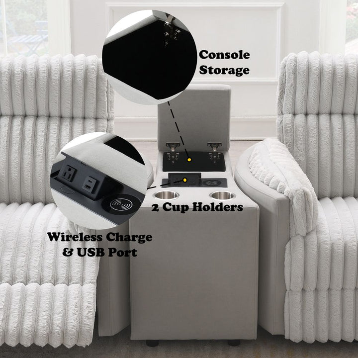 Emee Console w/USB – features callout