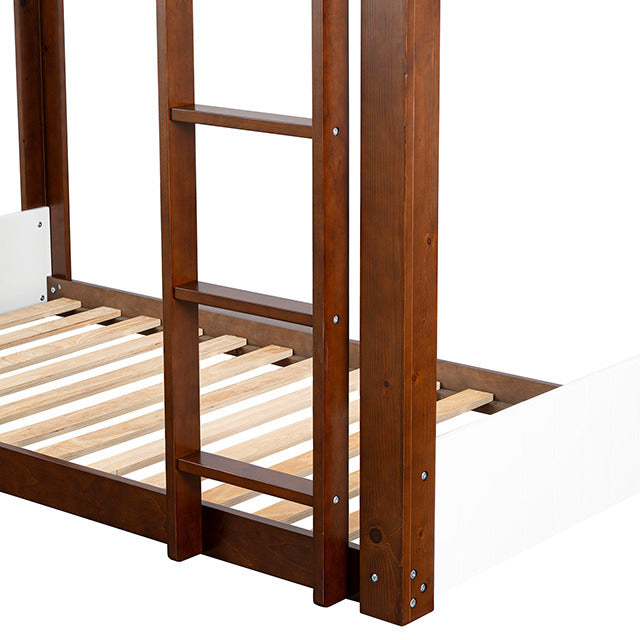 Terri Twin/Twin Bunk Bed, White/Dark Cherry - view 2