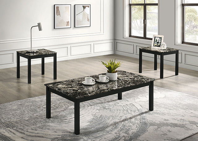 Findlay 3 Pc. Table Set, Black/White - view 3