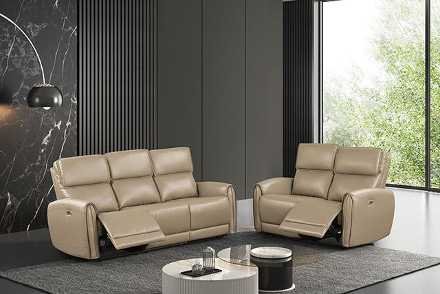 Schlieren Power Loveseat, Beige - view 2