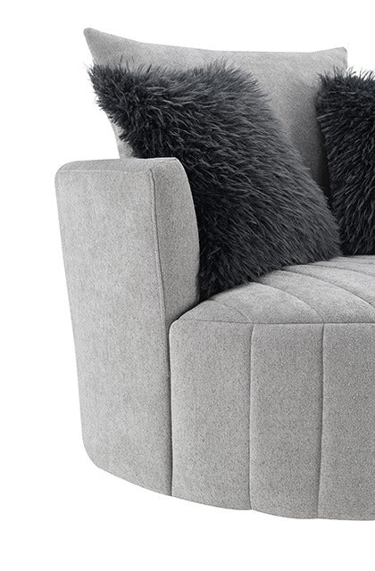 Hoople Channel Tufted Swivel Chair, Light Gray - view 6