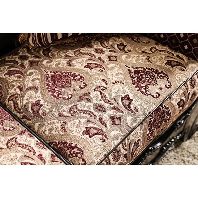 Quirino Sofa, Burgundy/Dark Brown - view 3